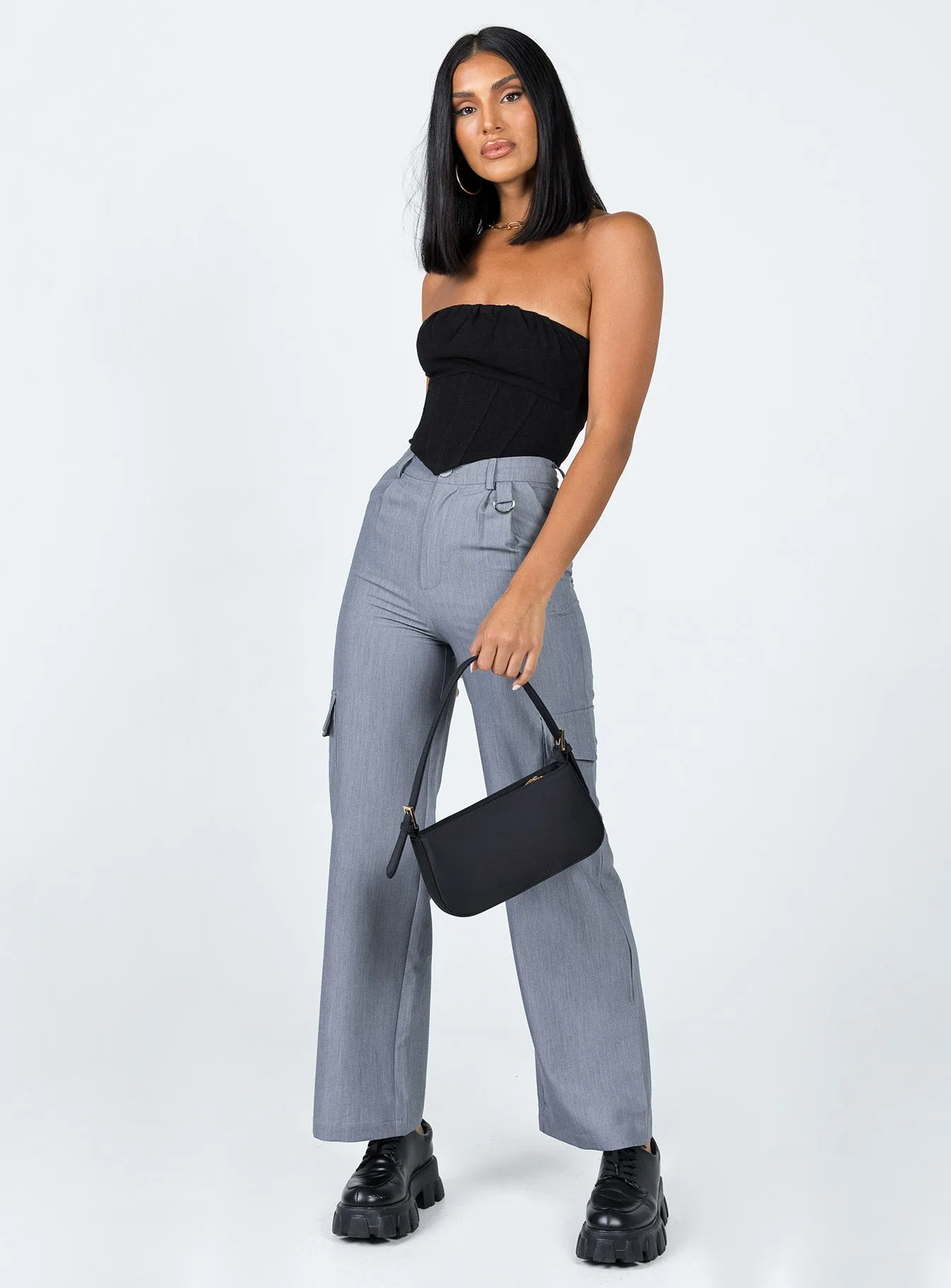 Structured fabric Effortless Look Breeana Pants Grey