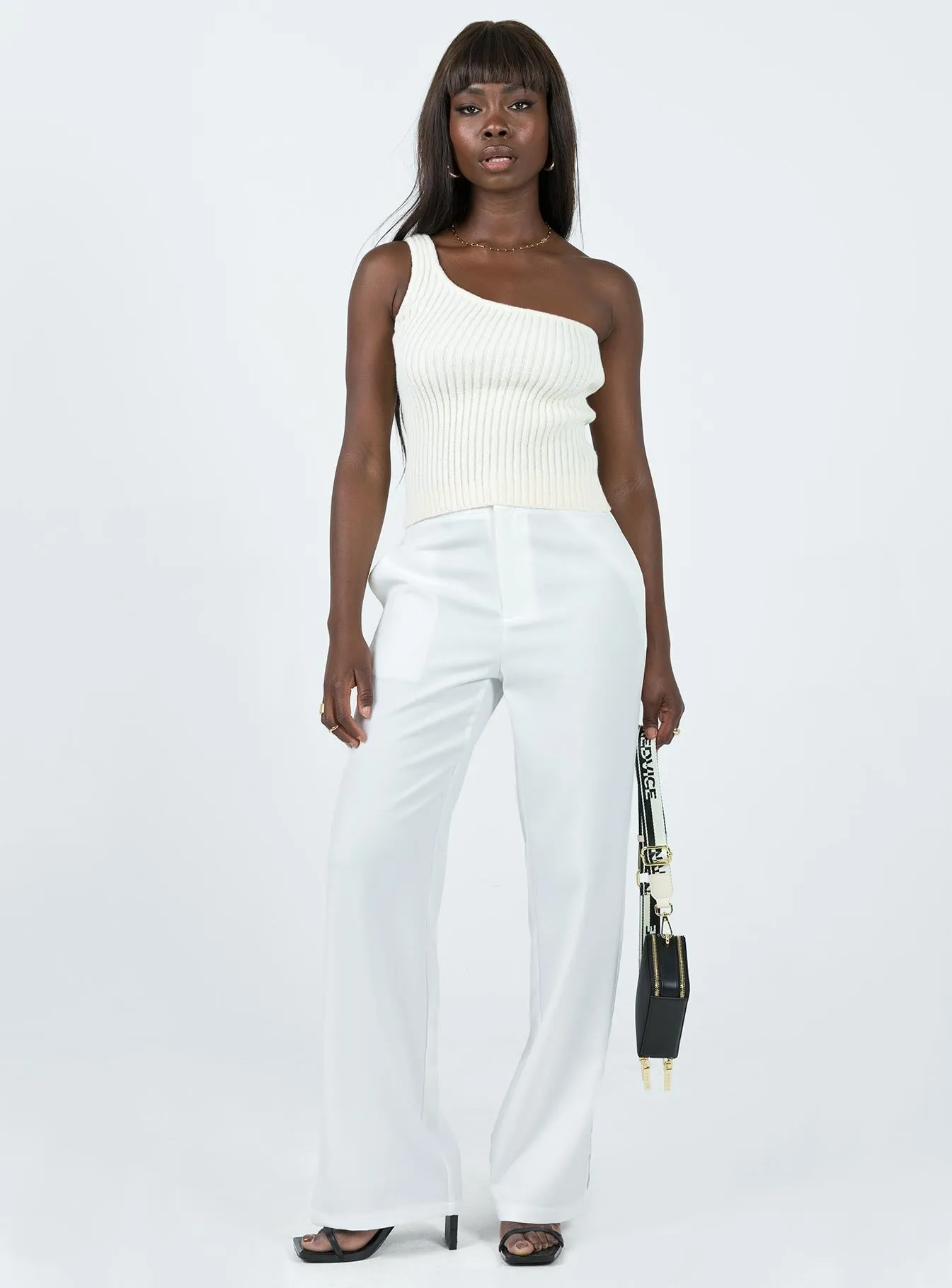 relaxed shape Comfortable Stretch Bianca Pants White