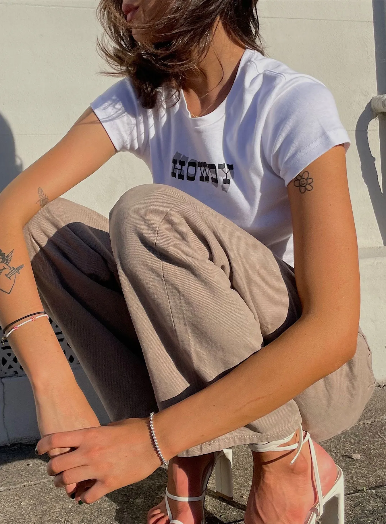 Sleeveless Perfect for Any Outfit Howdy Crop Tee White