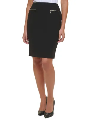Women's Plain Pencil Skirt,Black Quiet Style Sporty Edge