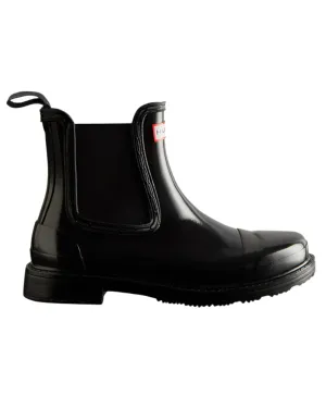 Hunter Womens Commando Gloss Chelsea Boots Warehouse Work Double Stitched Seams