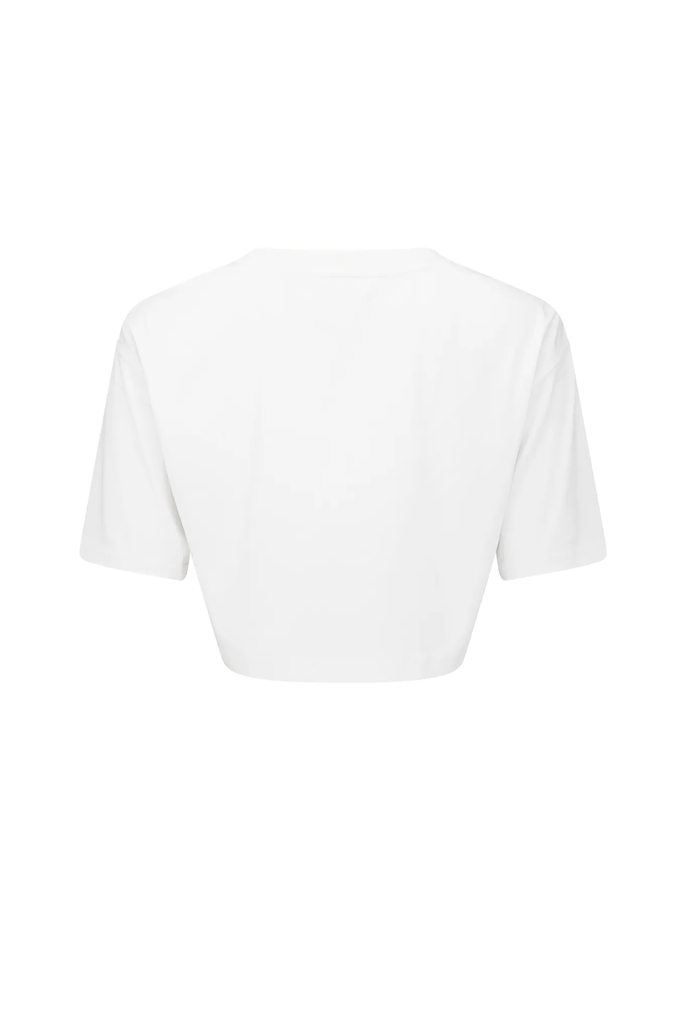 Flexible Ribbed Cuffs Microfiber Blend Bright White Women's Oversized Cropped Tee