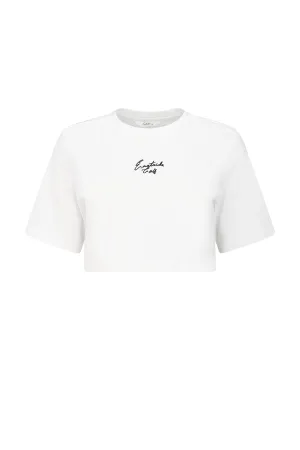 Performance Wear Bright White Women's Oversized Cropped Tee