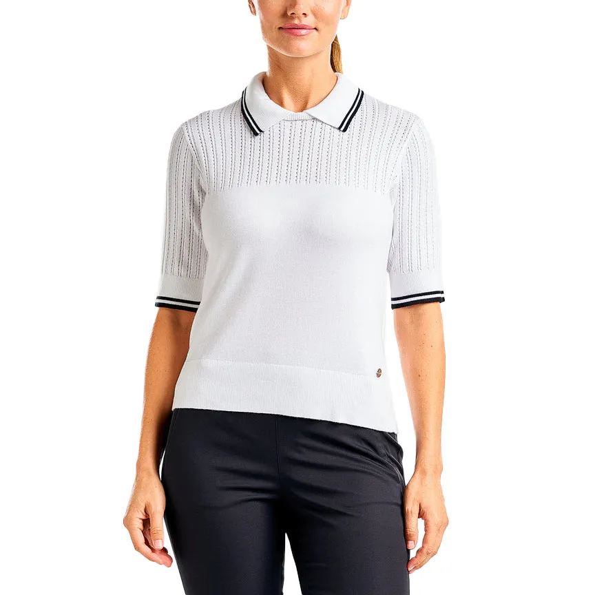 Nivo Women's Vy Sweater Golf Polo Shirt - White StainRepellentSurface AbrasionResistantThread