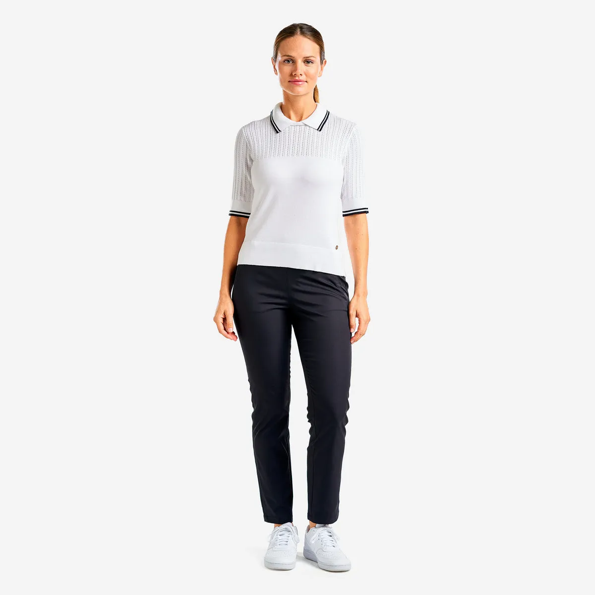 Nivo Women's Vy Sweater Golf Polo Shirt - White Brunch Fit