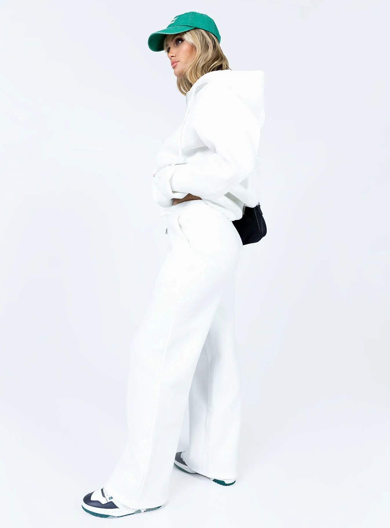 Kaiden Straight Leg Track Pant White Functional Waist Rugged Comfort