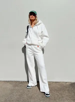 Kaiden Straight Leg Track Pant White Urban Style