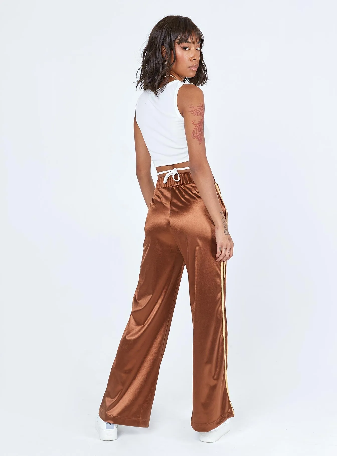 Breathable mesh Dave Trackpants Brown