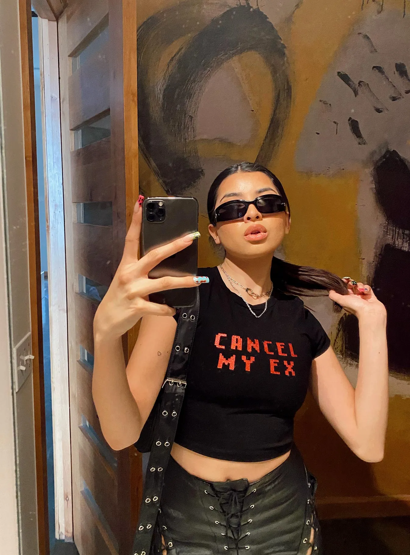 Cozy Apparel Relaxed Torso Fit Cancel My Ex Tee Black