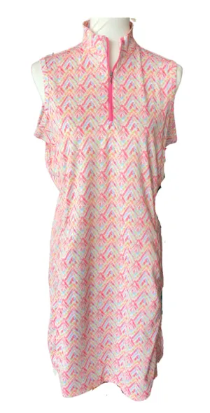 New Bermuda Sands Multicolored Sleeveless Dress Size M MSP$95 Relaxed-fit gown Crystal-Detail