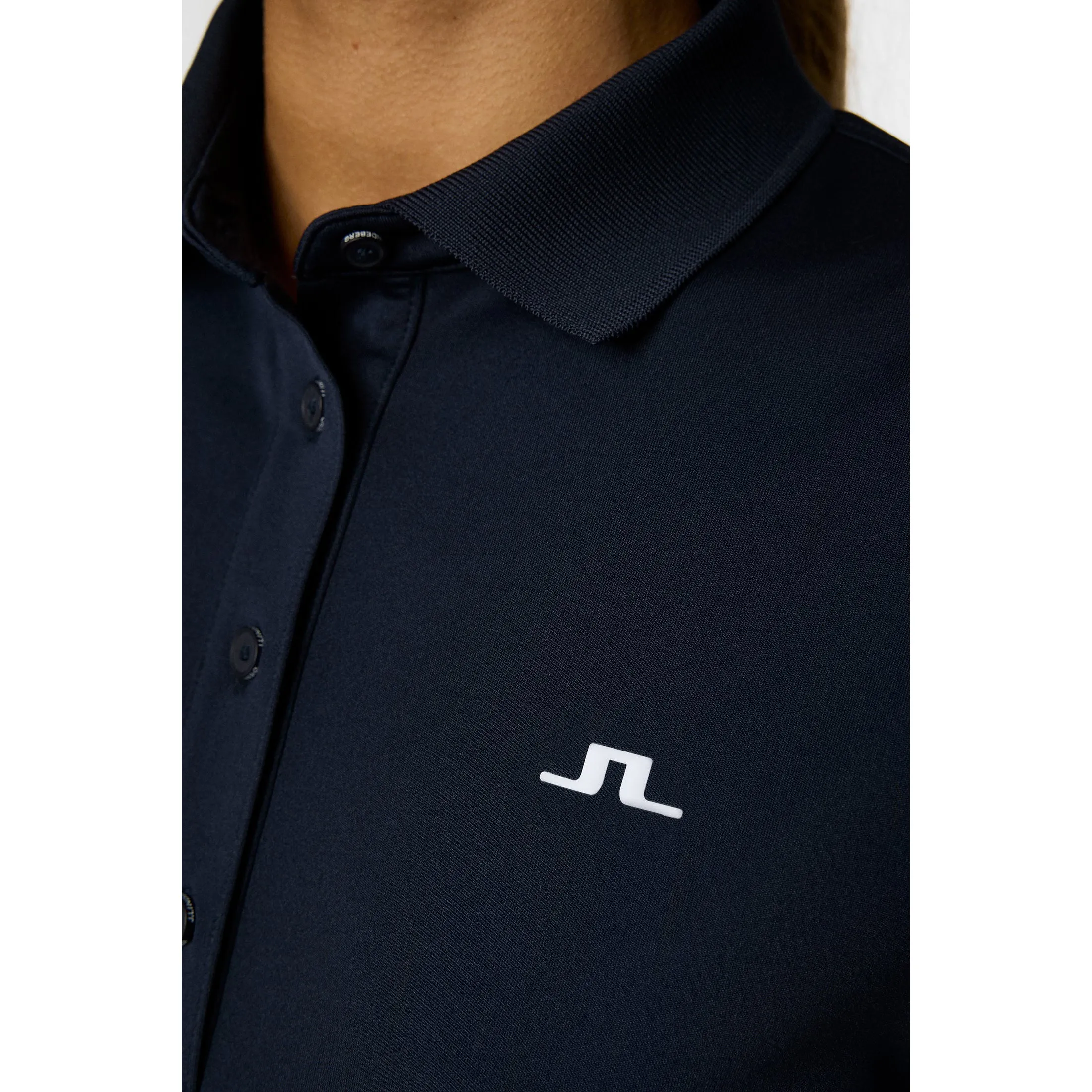Scandi Clean Tagless Labeling J.Lindeberg Women's Cassie Golf Polo Shirt - JL Navy