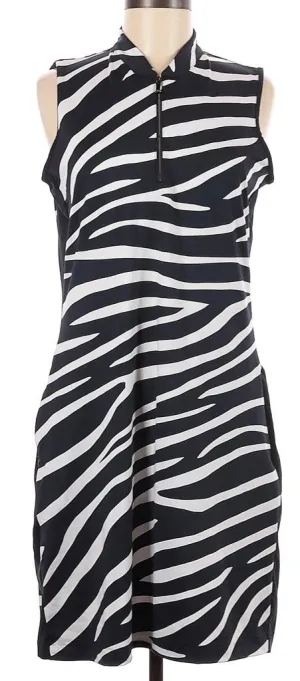 Tail Activewear Roxie Sleeveless Golf Dress - Onyx Zebra. MSP$97 Light Flow