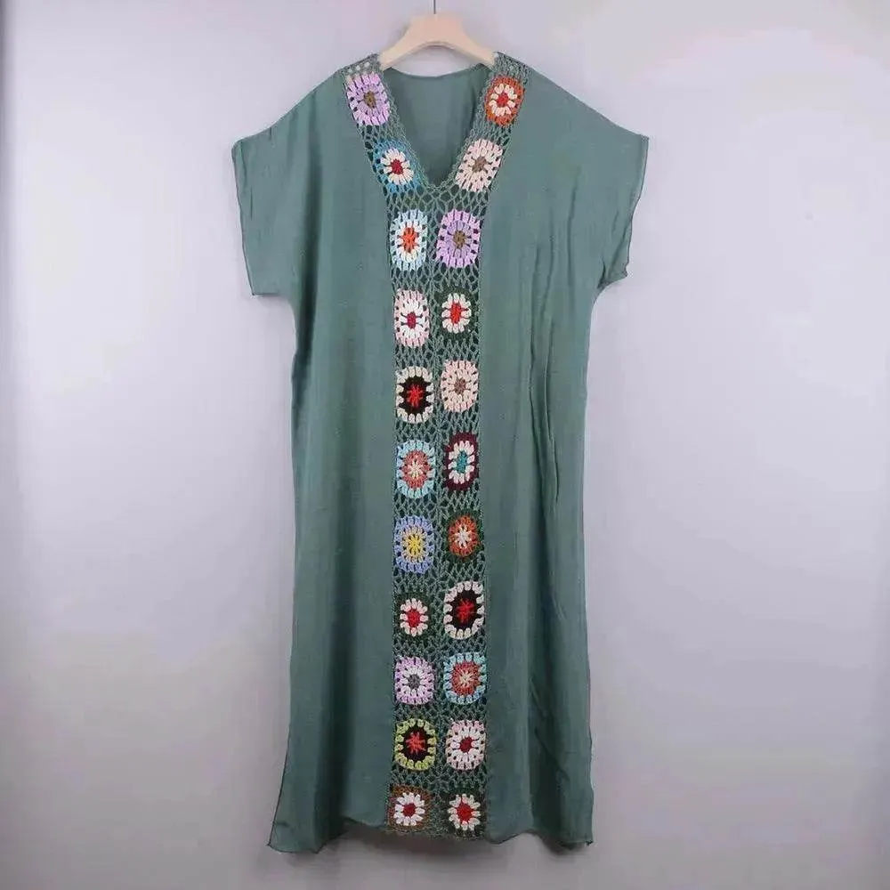 Clean Comfort Warm Season 2025 Summer Beach Hand Crochet Stitching Dress