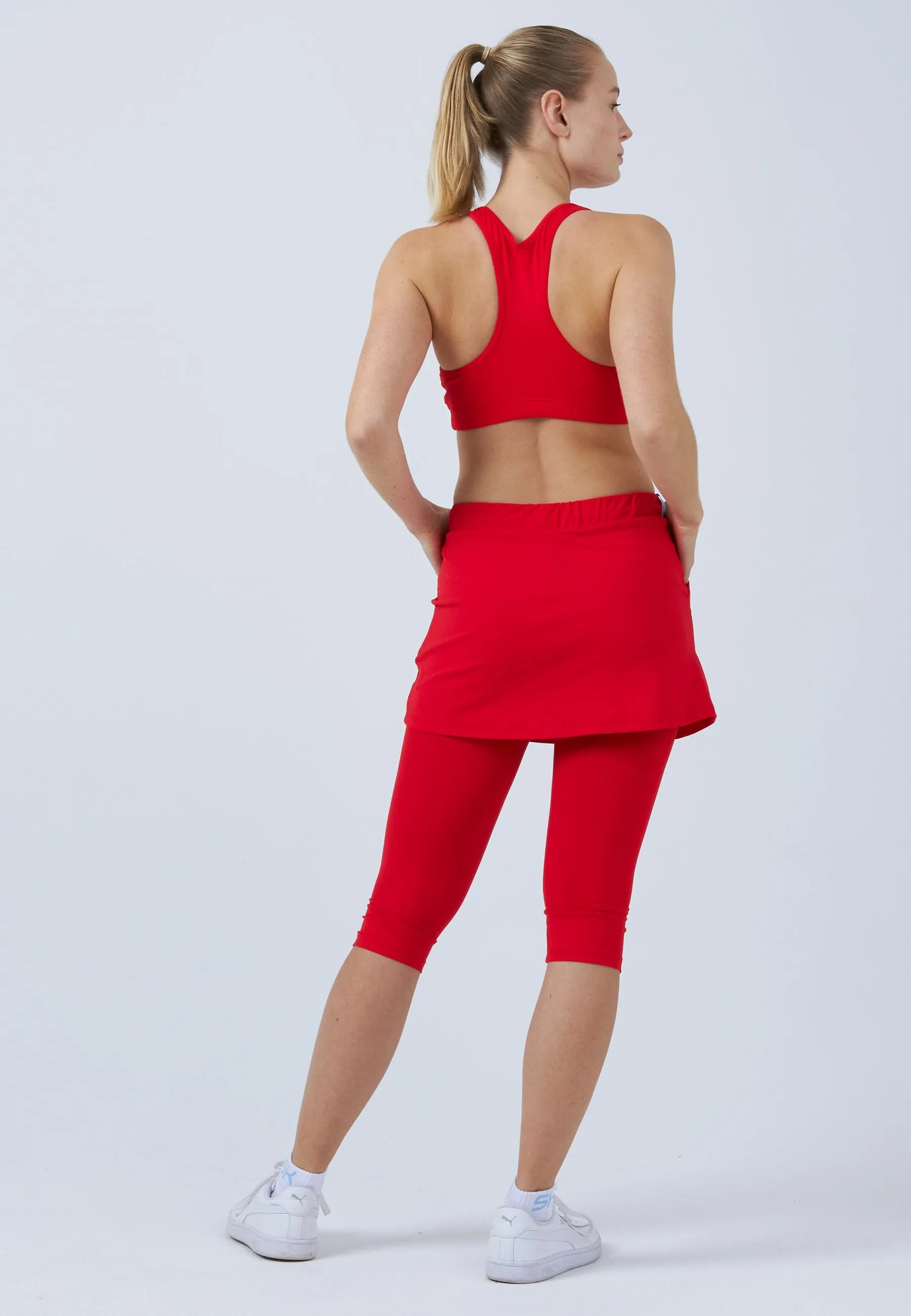2-in-1 Tennis Skapri, red Foil Print A Line Silhouette