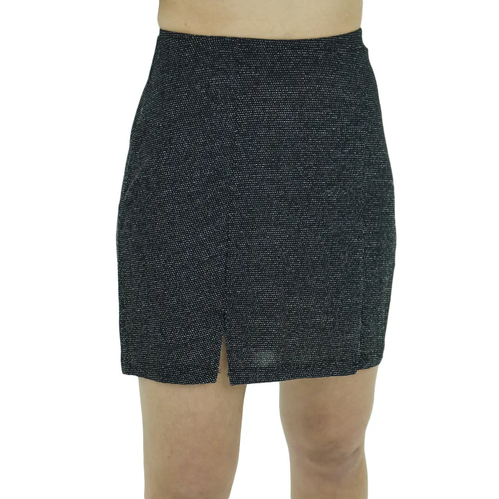 Relaxed Look Non Restrictive Fit Women's Embroidered Skirt,Black
