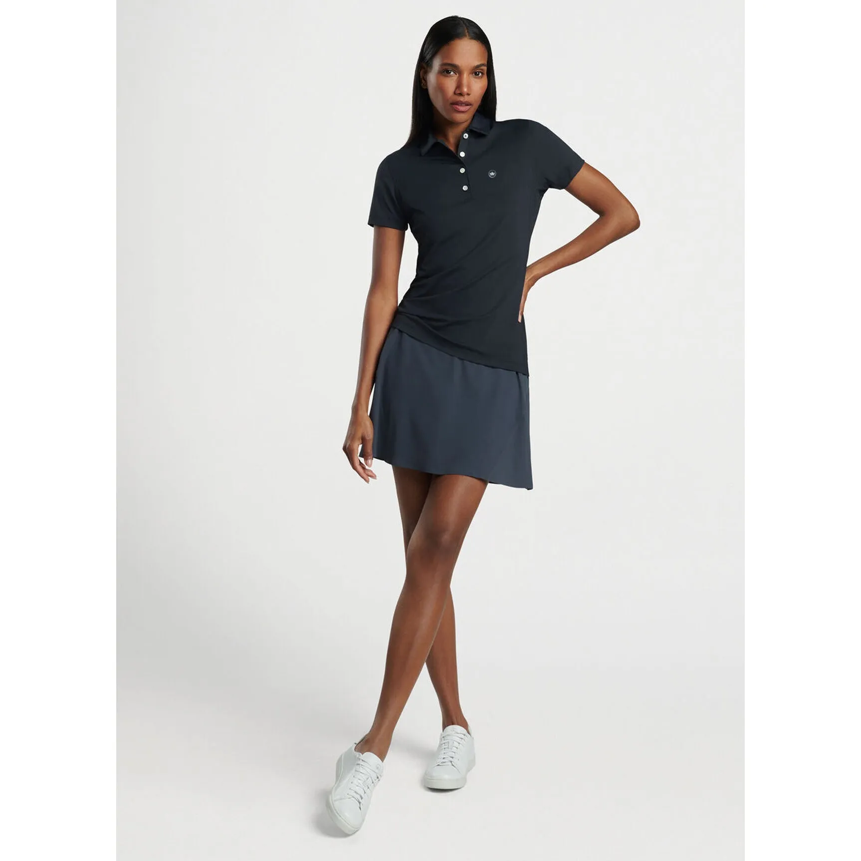 Ocean Fit Peter Millar Women's Performance Stretch Jersey Golf Shirt - Black