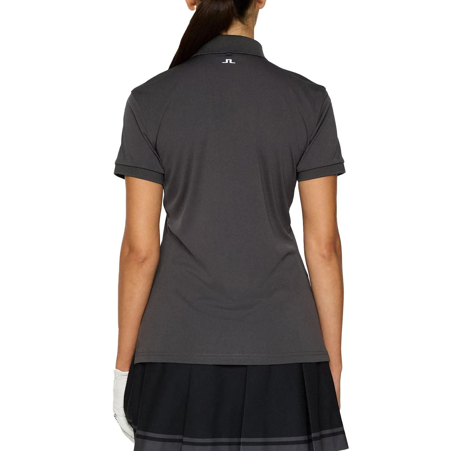 J.Lindeberg Women's Tour Tech Golf Polo Shirt - Asphalt Cold Weather Outfit Cozy Cardigan