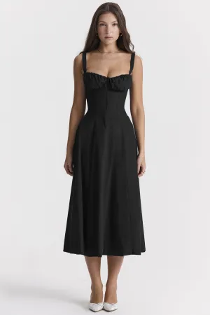 Fashion Suspender Dress For Women Commuter Temperament Solid Color French High Split Party Sexy Dresses Summer Mood Focused Elegant Flow