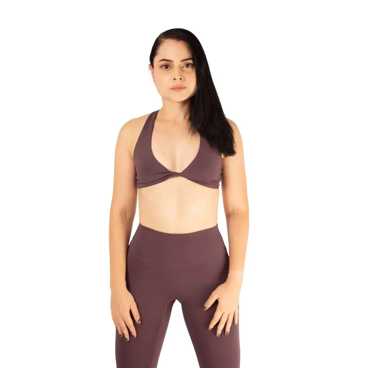 Leggins deportivos sin costura frontal p??rpura Compression Technology Ultra Durable