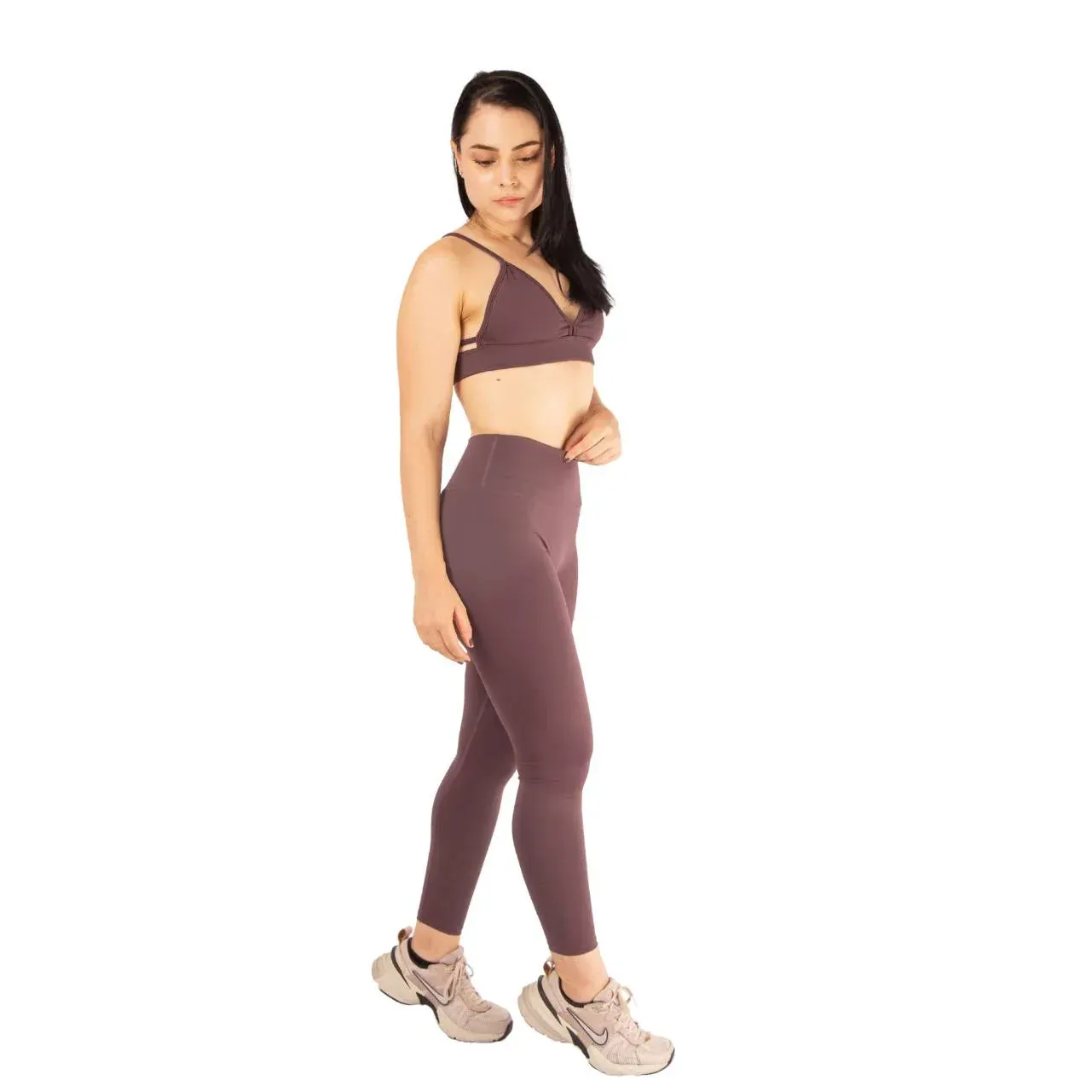 Loose Fit Plus Size All-Terrain Flex Leggins deportivos sin costura frontal p??rpura