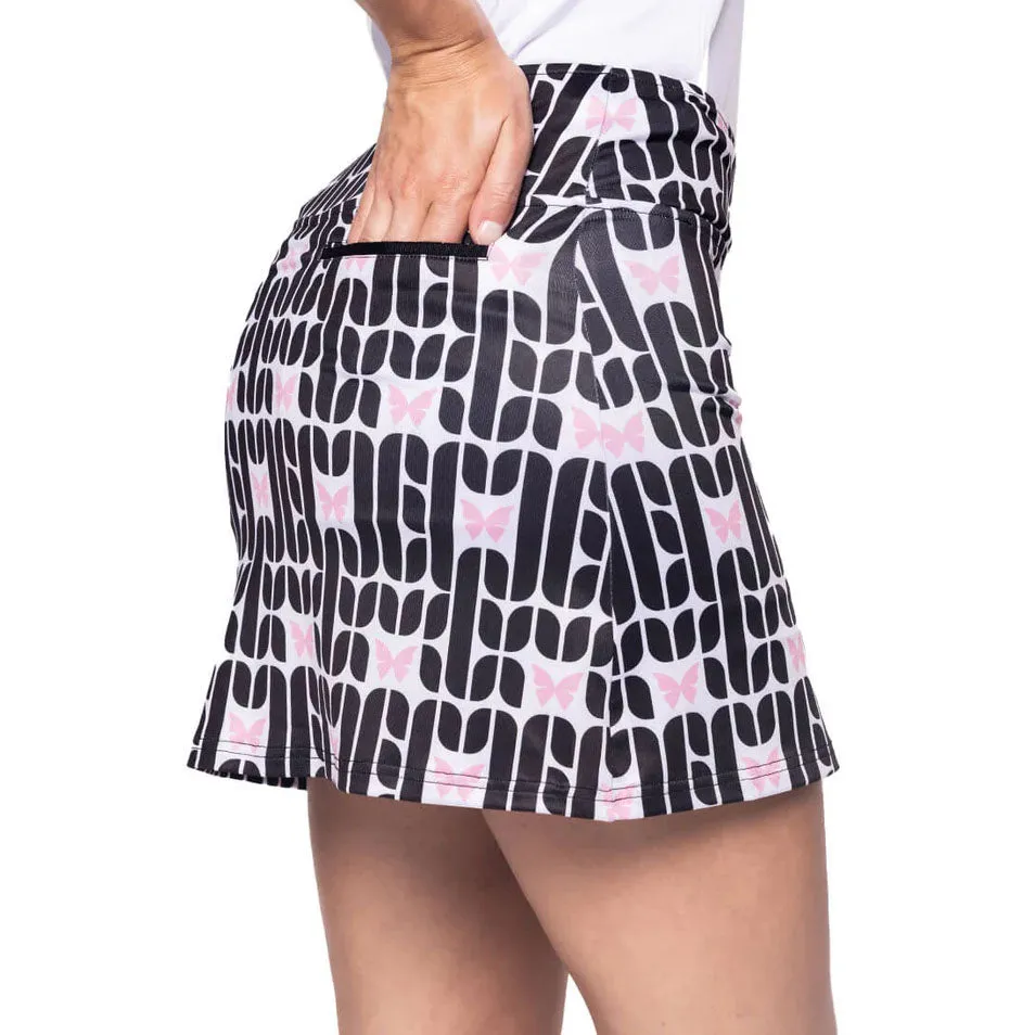 Trendy Mood Golftini Women's Sisterhood 17.5" Golf Skort - Black Print