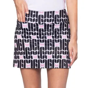Golftini Women's Sisterhood 17.5" Golf Skort - Black Print Breezy Mood Vibrant Flow