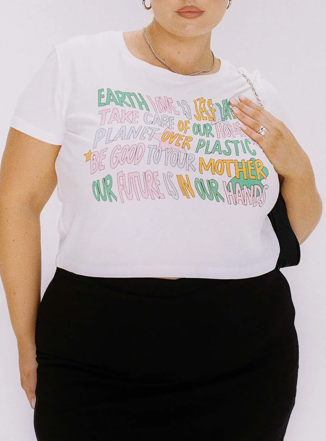 Seam Free Edging Organic Be Kind Charity Baby Tee Cream Curve