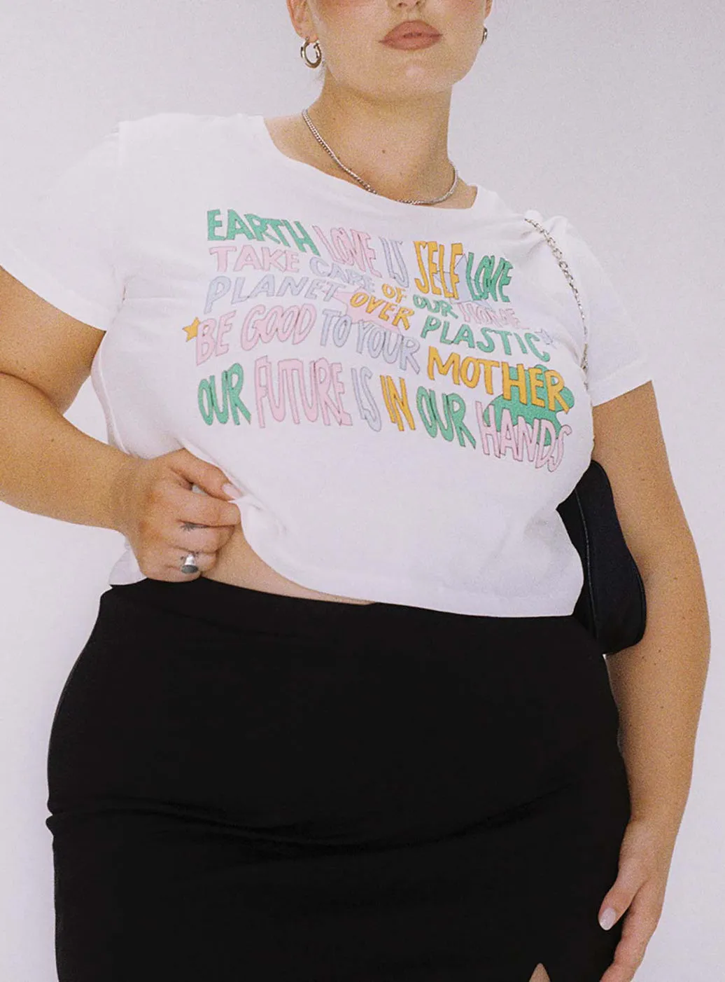 Simple Chic Lightweight Wear Organic Be Kind Charity Baby Tee Cream Curve