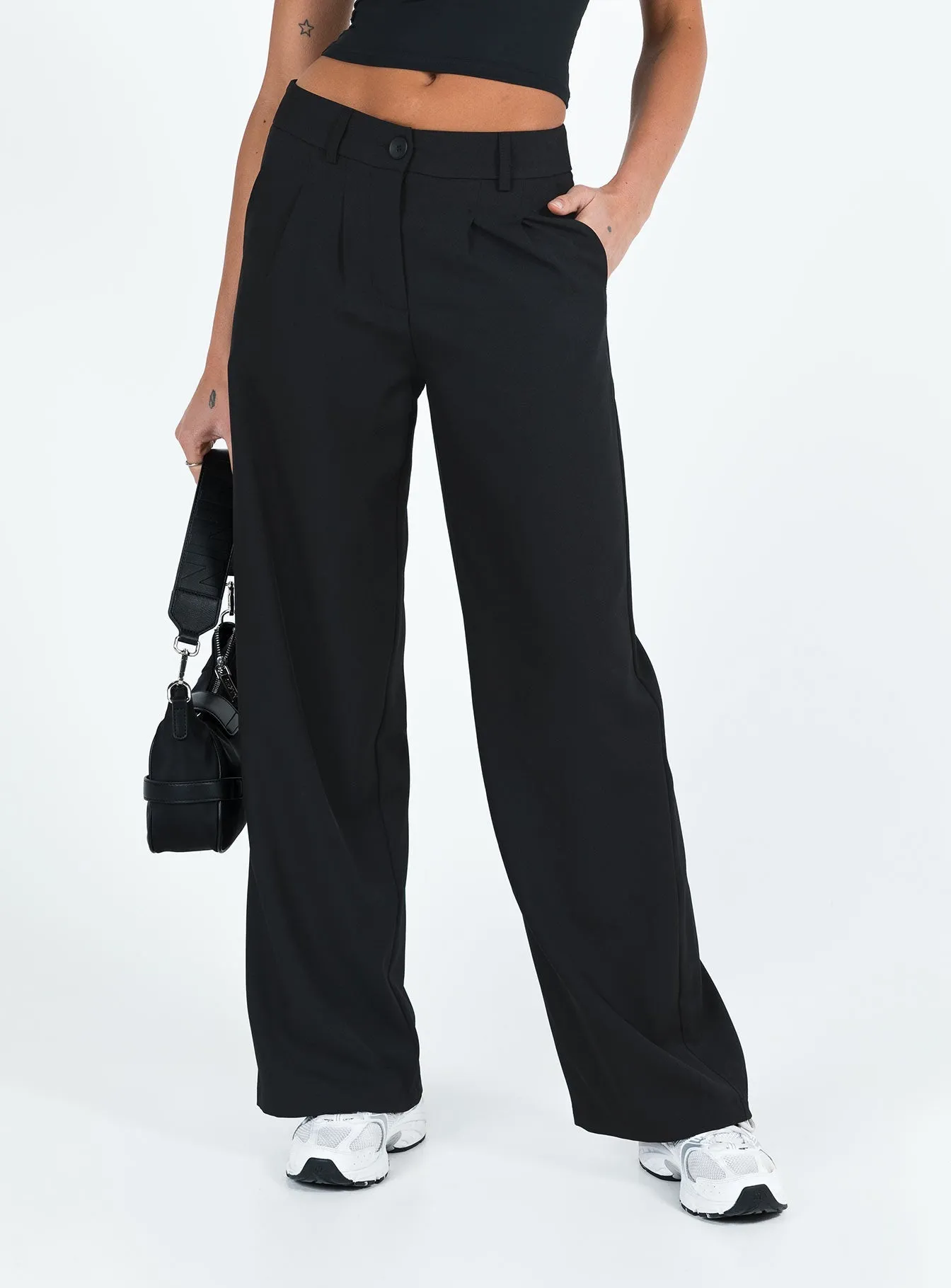 Archie Low Rise Pants Black Tall Essential Waist Smart Stretch