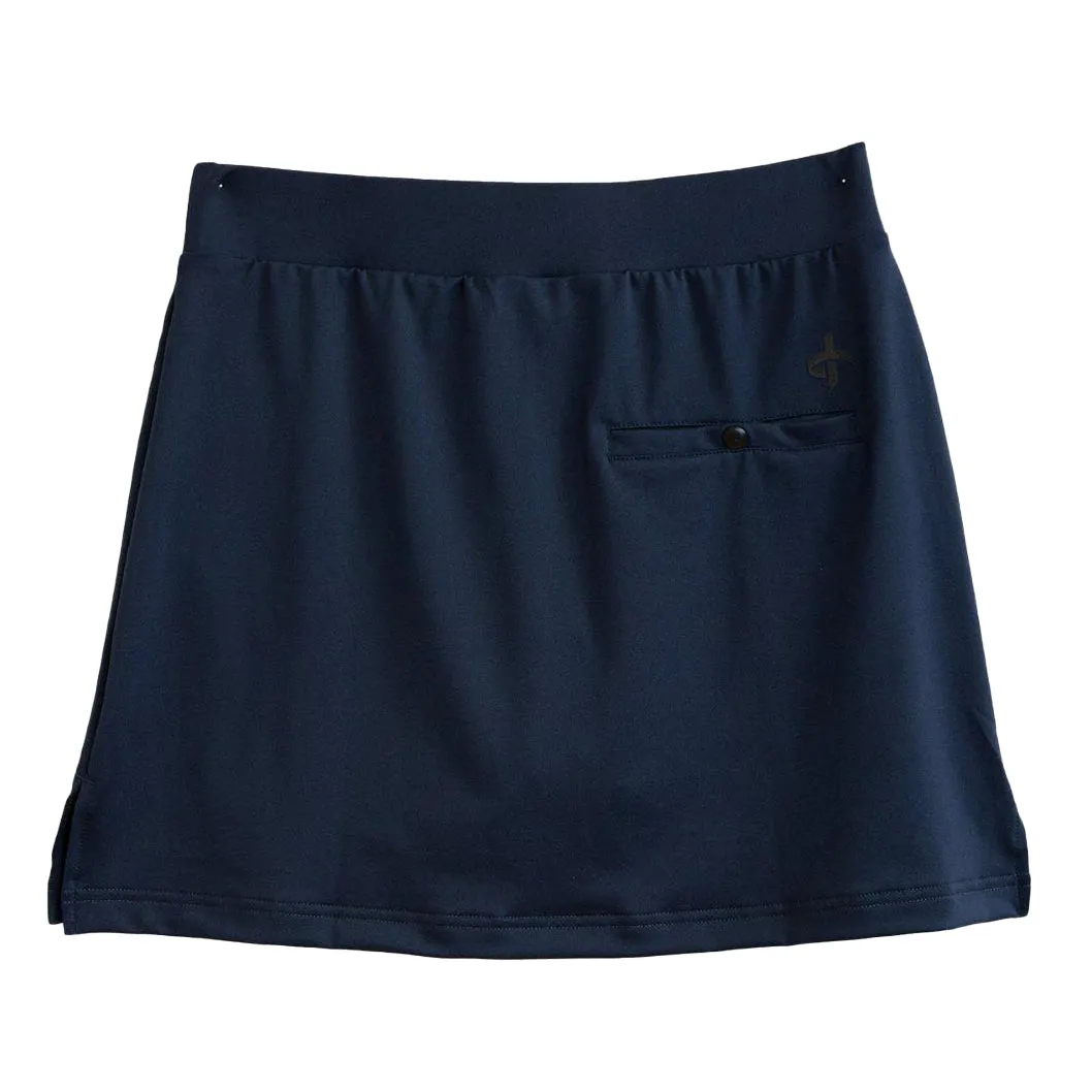 Plant Based Material Cross Women's Stella Long Golf Skort - Navy