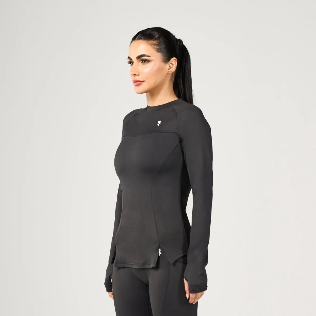Performance Long Sleeves Tee - Black Comfy Fit Layer