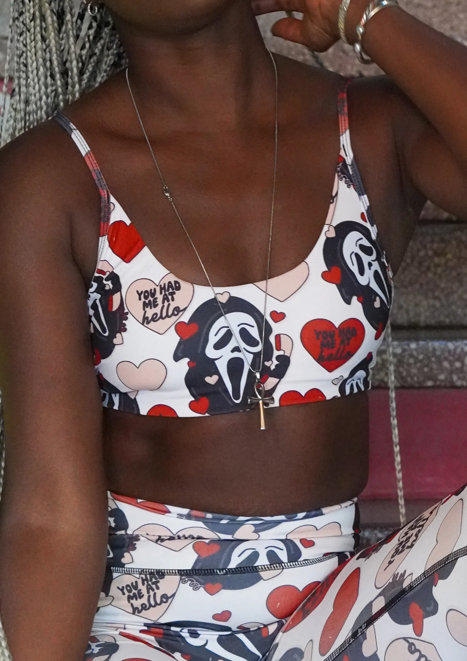 You Had Me At Hello Adjustable Straps Sports Bra Anti-shrink