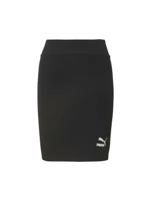 Women's Stretchy Logo Printed Skirt,Black Family Celebration Crisp Edge