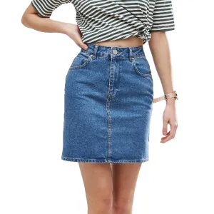 Women's Denim Skirt,Blue Water Resistant Holiday Travel