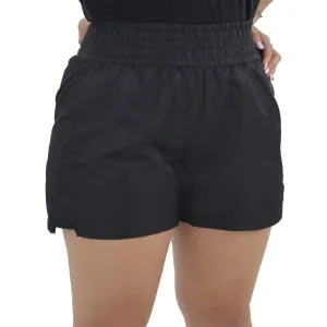 Ventilated Design Effortless Fit Women's High Waisted Nylon Short,Black