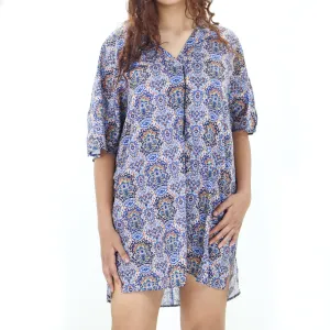 Sleek Flow Dreamy Look Women's Printed A-line Dress,Multi
