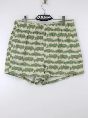 Women's Graphic Printed Mini Short,Green Easy Fit Design