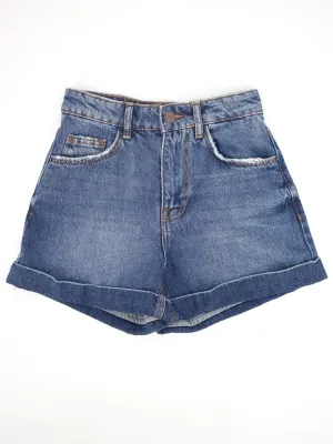 Dance wear Women's Washed Denim Short,Blue