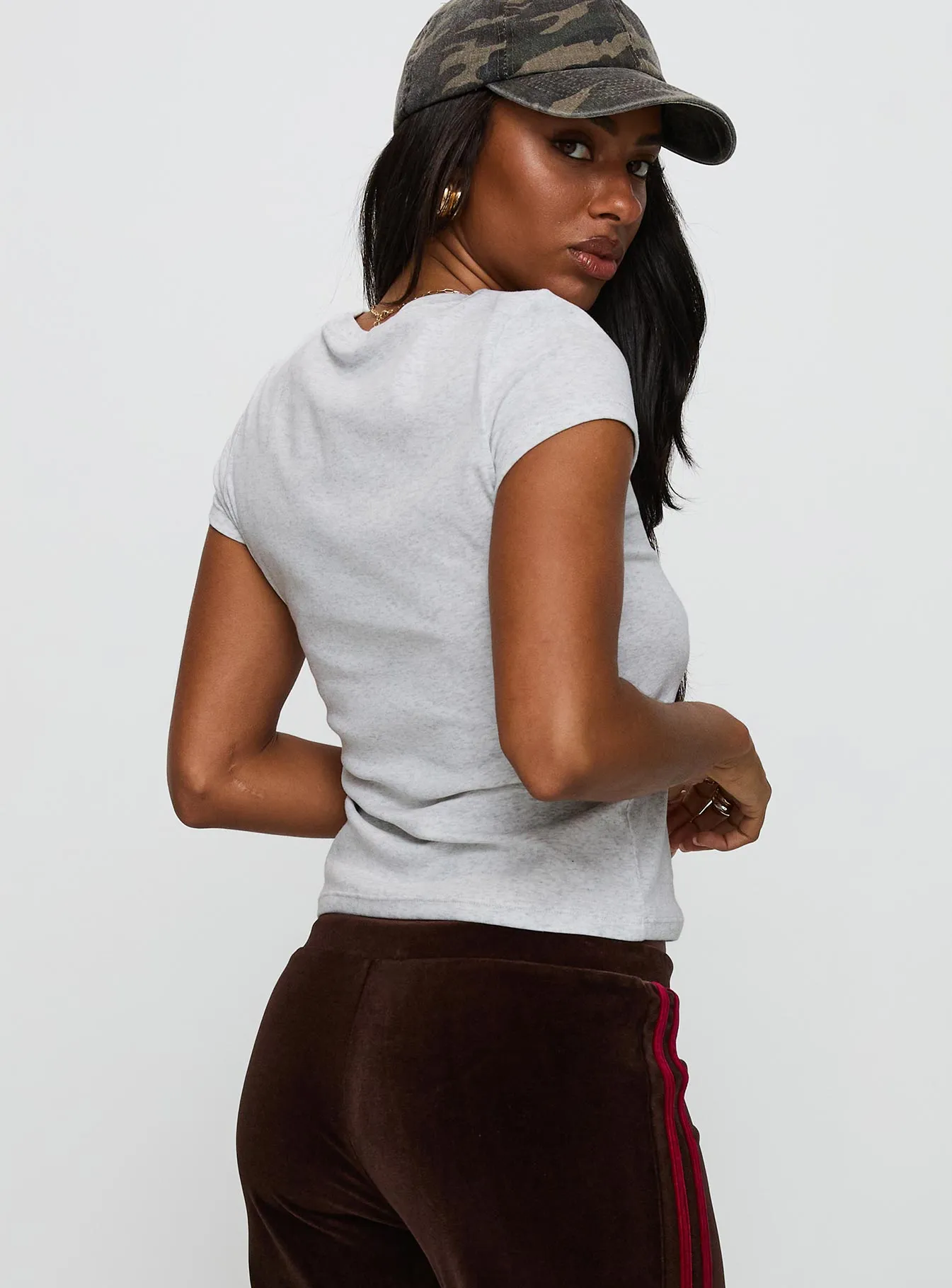 Prestige Longline Baby Tee Grey Active Fashion Trendy All-Day