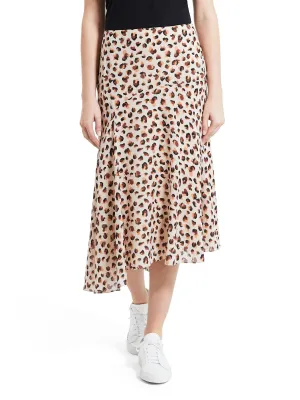 Women's Leopard Printed Long Skirt,Multi Clean Outfit Slip Resistant Waist
