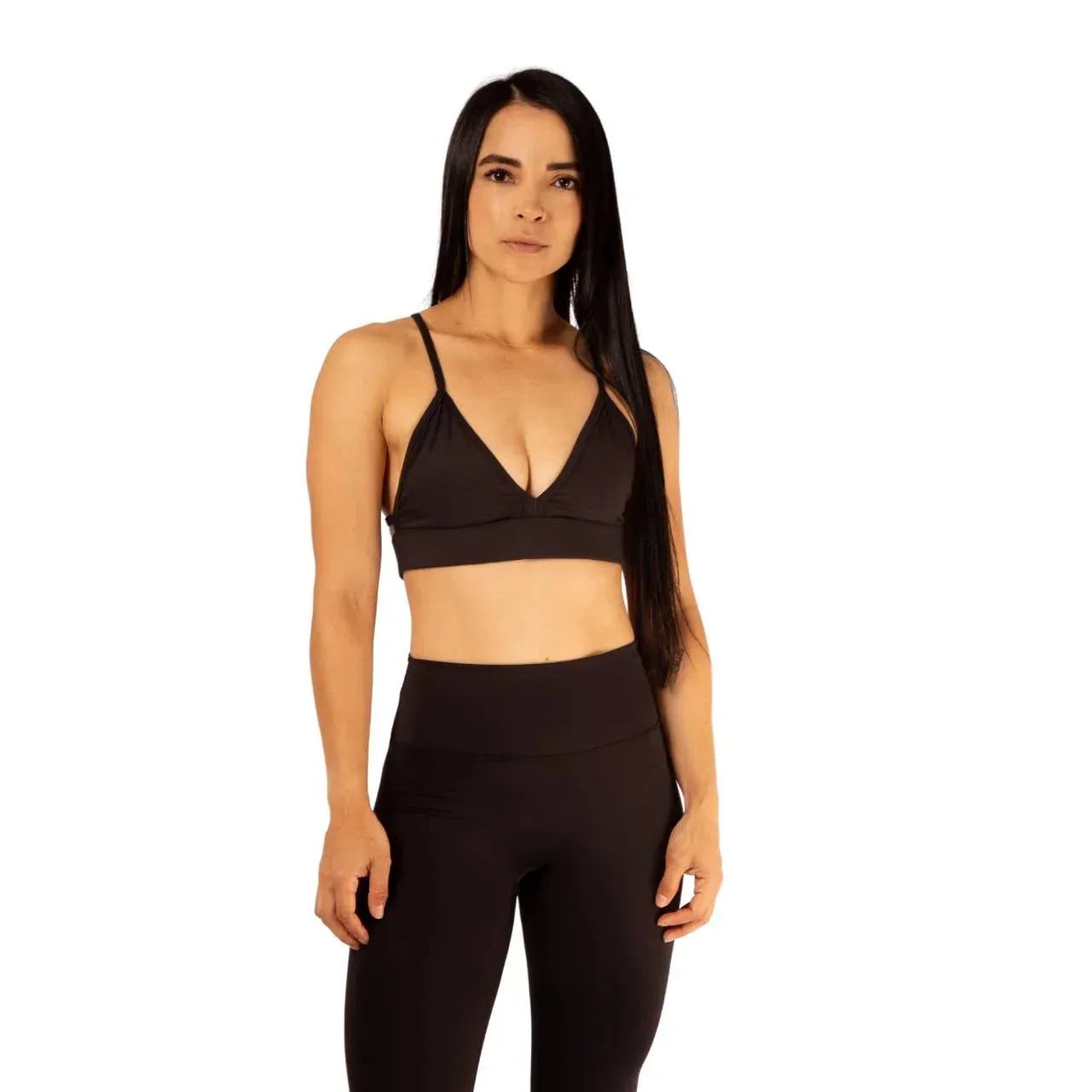 Leggins sin costura frontal negro Stretch Fit For Teens