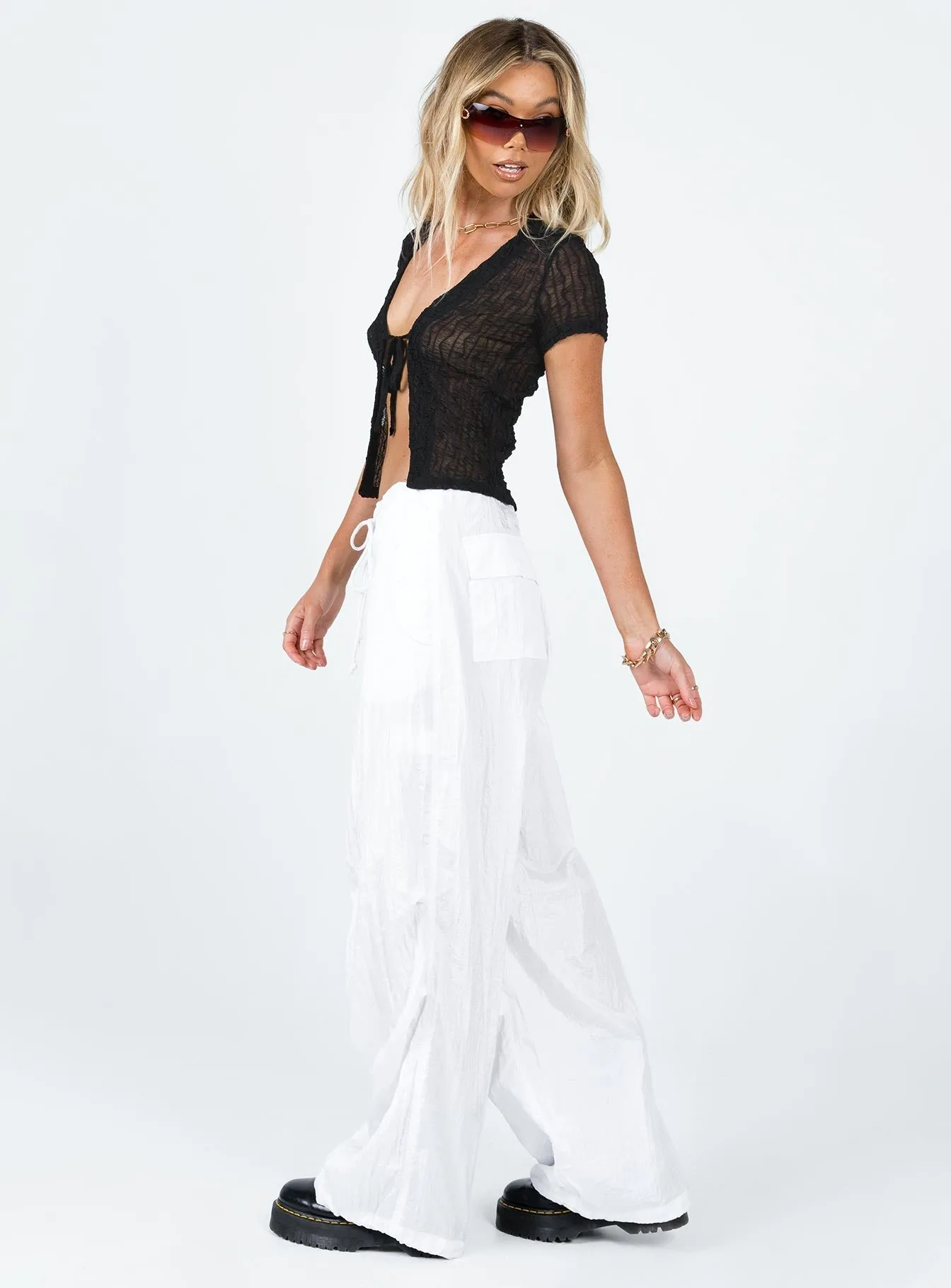Motel Chute Trousers Ivory Non Slip Waistband