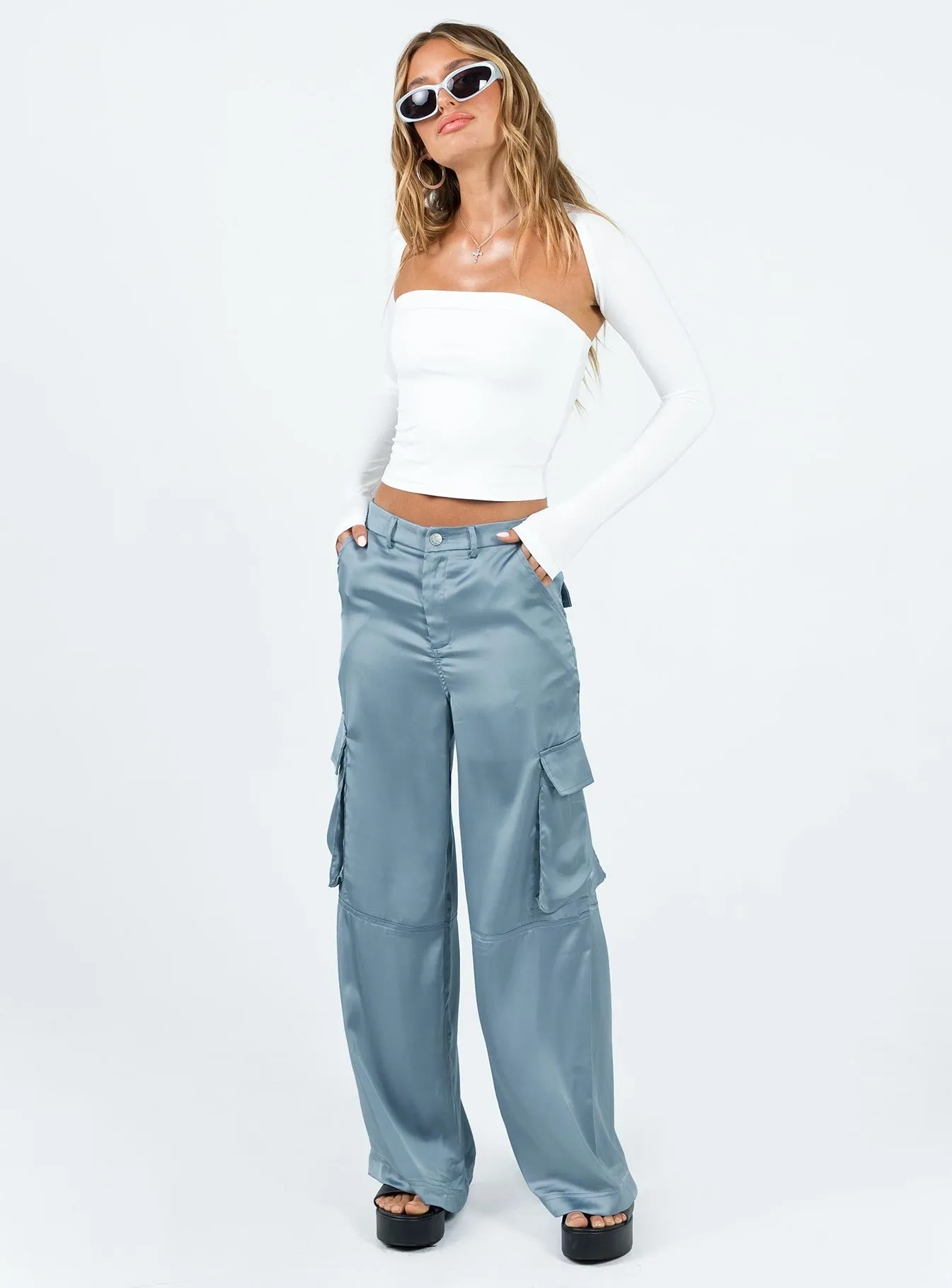HeatRegulatingLining Air Comfort Zora Satin Cargo Pant Blue