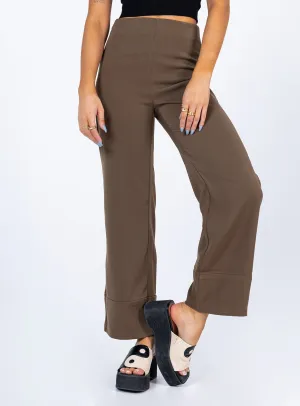 Euros Pants Brown Flowy legs