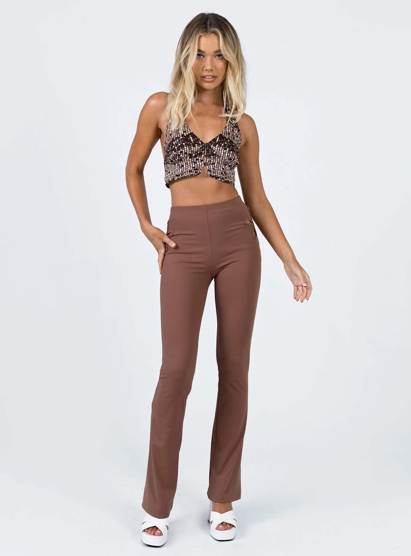 Laken Pants Brown Chic Design