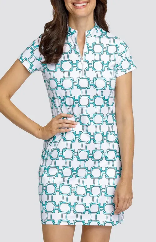 New Tail Activewear Harianna Short Sleeve Golf Dress -Savannah Links MSP$117 Sophisticated Layers