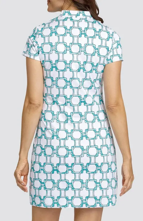 New Tail Activewear Harianna Short Sleeve Golf Dress -Savannah Links MSP$117 Lace Fine Light Wear