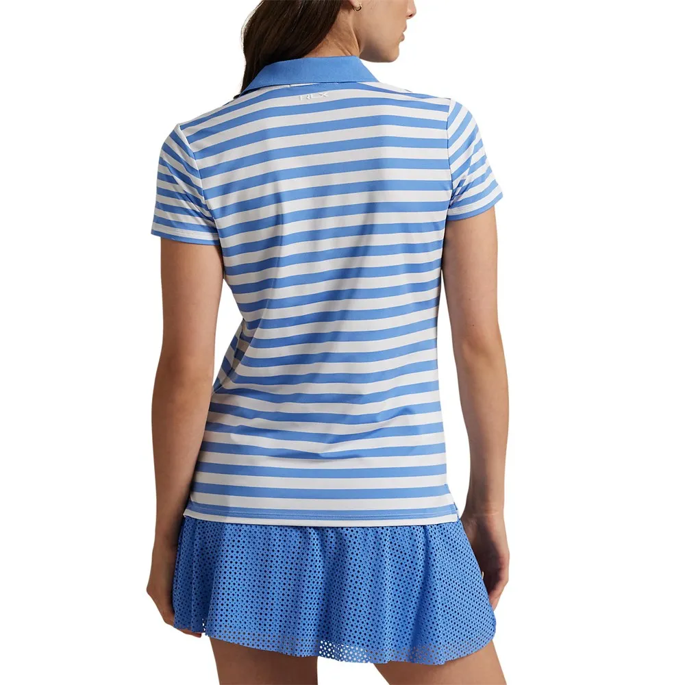 RLX Ralph Lauren Women's Printed Airflow Polo Shirt - Summer Blue/Ceramic White Pure Tone