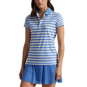 RLX Ralph Lauren Women's Printed Airflow Polo Shirt - Summer Blue/Ceramic White Summer Wear