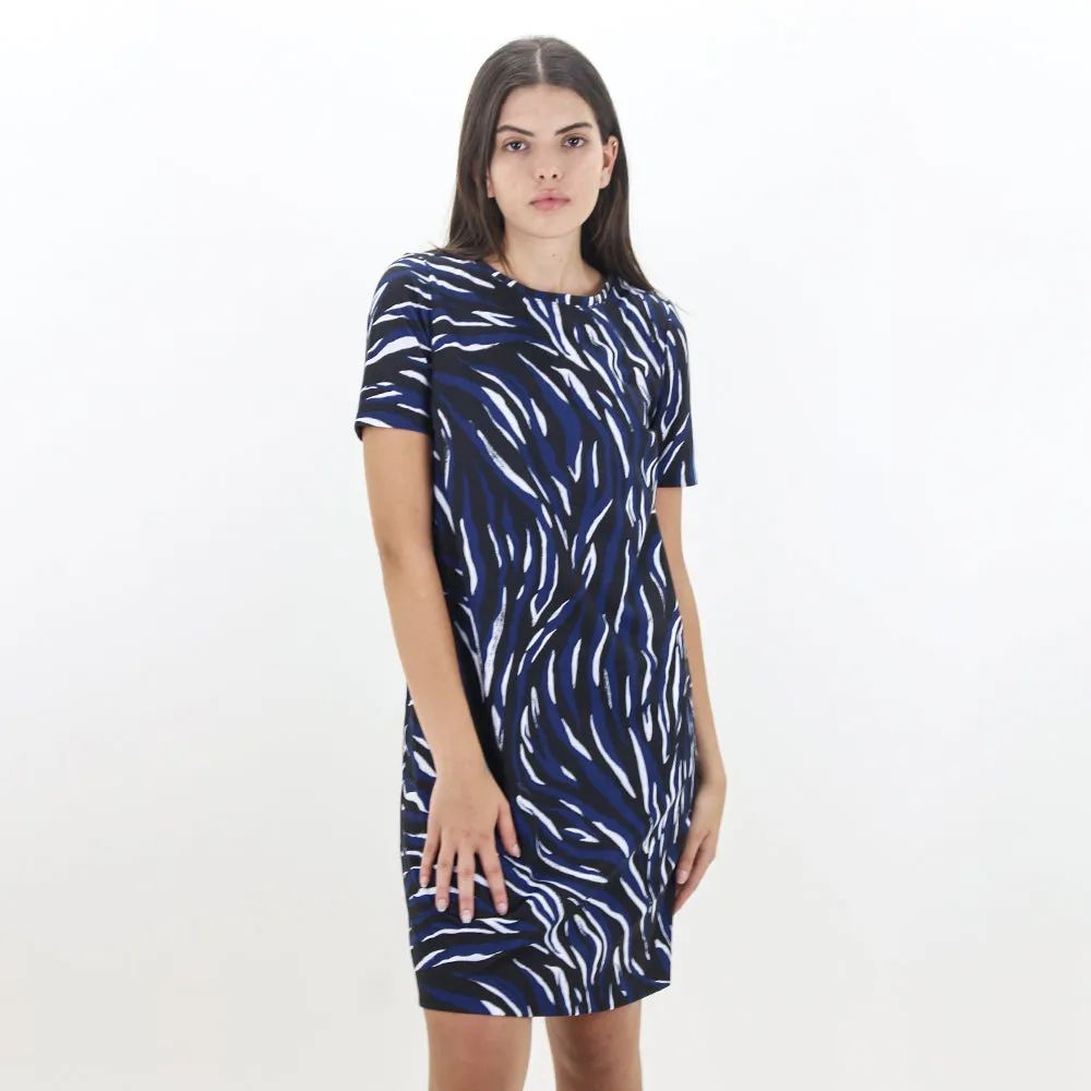 Women's Printed Casual Dress,Navy/Black Fresh Fit
